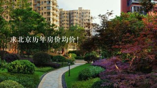 求北京历年房价均价！