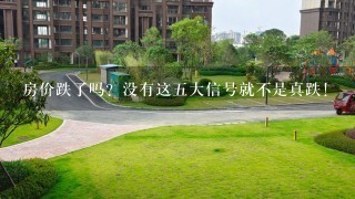 房价跌了吗？没有这5大信号就不是真跌！