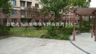 合肥火车站坐哪咯车到南泥湾小区？