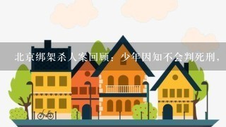 北京绑架杀人案回顾：少年因知不会判死刑，将同学绑