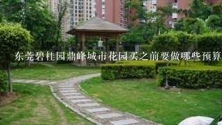 东莞碧桂园鼎峰城市花园买之前要做哪些预算，位置偏