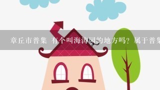 章丘市普集 有个叫海涛园的地方吗？属于普集的哪个村？