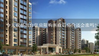 今天成都出台住房限购新政后房价还会涨吗？史上最严