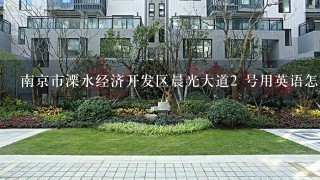 南京市溧水经济开发区晨光大道2 号用英语怎么翻译