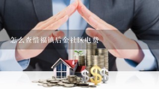 怎么查惜福镇后金社区电费