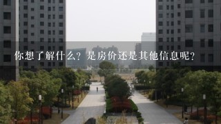 你想了解什么？是房价还是其他信息呢？